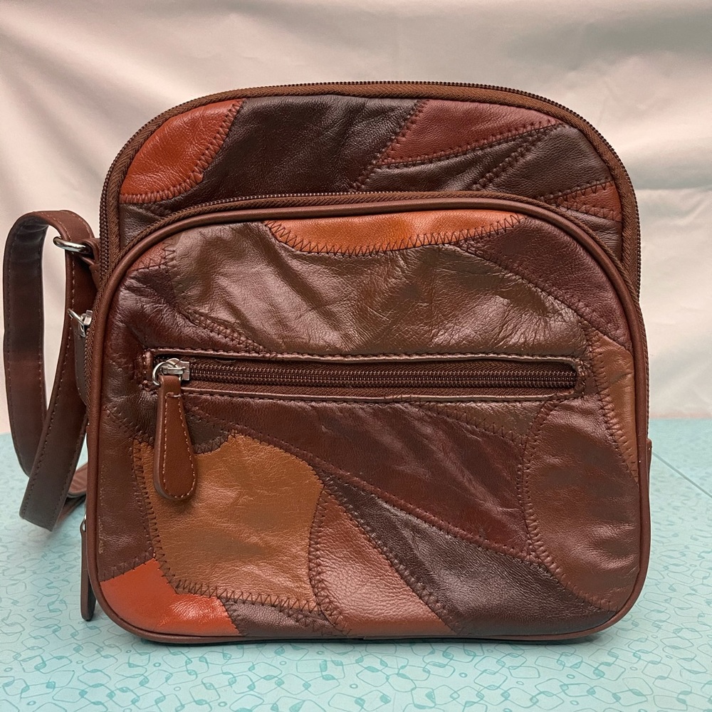 Leather Crazy Patchwork Purse